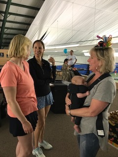 Karen Davis, Cathy Fallon and Stacey with sweet Parker Ann