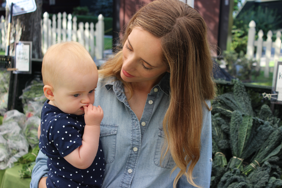 Lily: H&M Bodysuit Sharday: J Crew denim shirt ( similar )