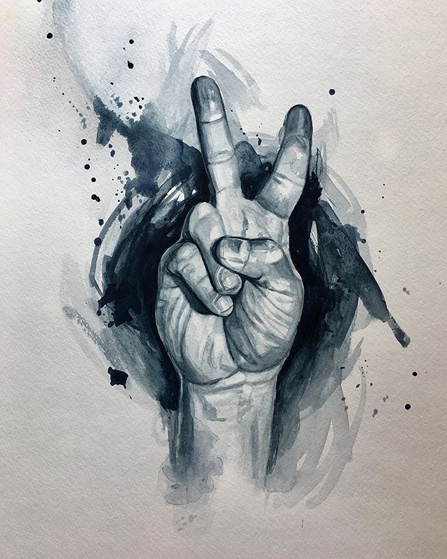 All we are saying...... #peace #peaceout #givepeaceachance #allwearesaying #hand #watercolor #watercolorpainting #art #fineart #paynesgrey 
@art @art_spotlight @metmuseum @paintguide @paintings.daily @art_motive @juxtapozmag @watercolor.art.sketches 