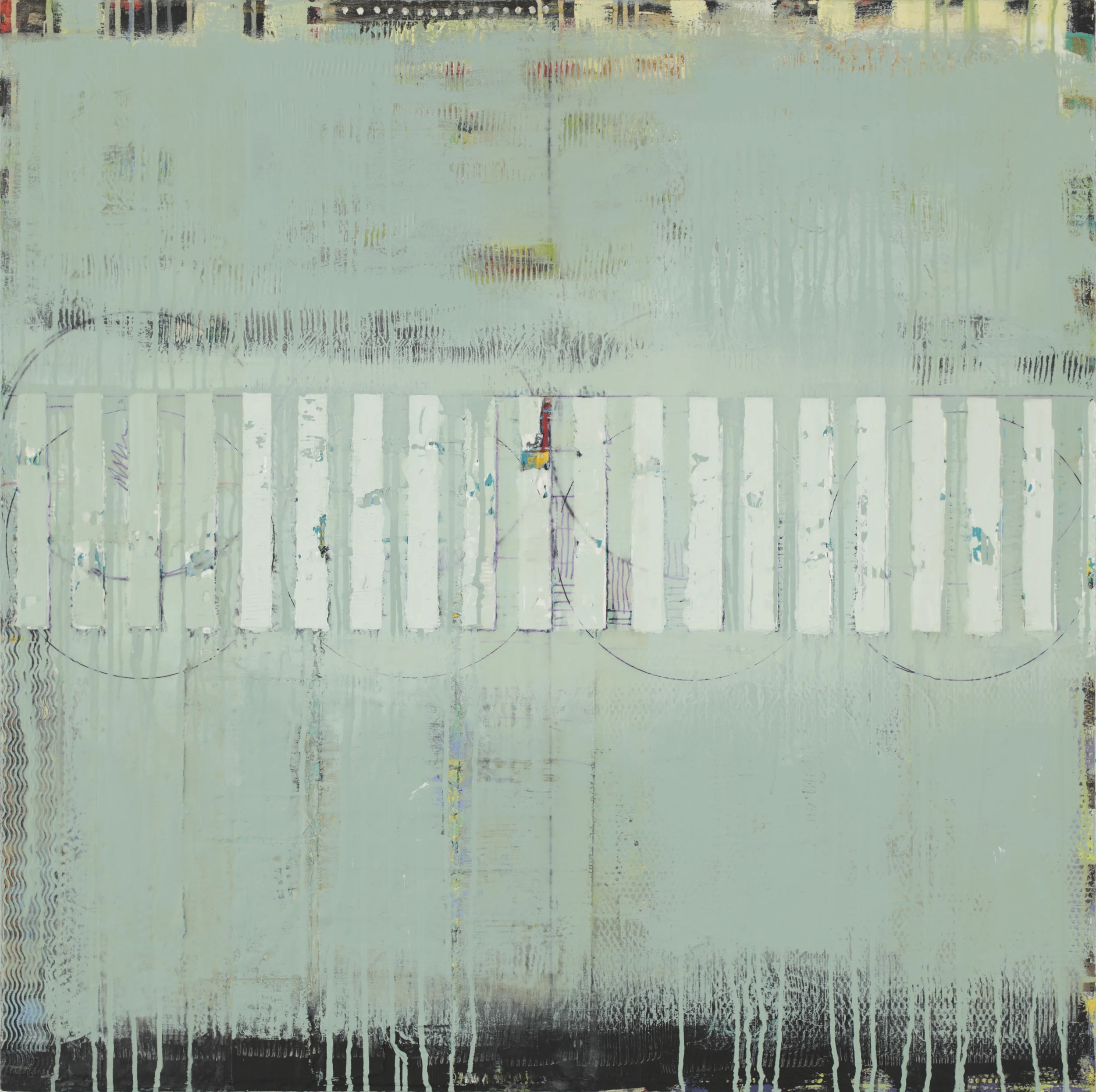 CELESTIAL ACRYLIC/MIXED MEDIA ON CANVAS 32" X 32" SOLD
