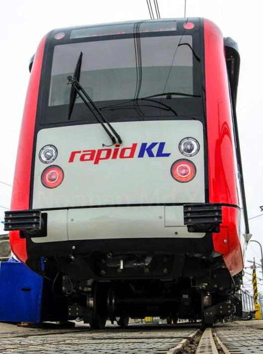 The prototype of the newly released LRVs in Ampang, Kuala Lumpur, Malaysia