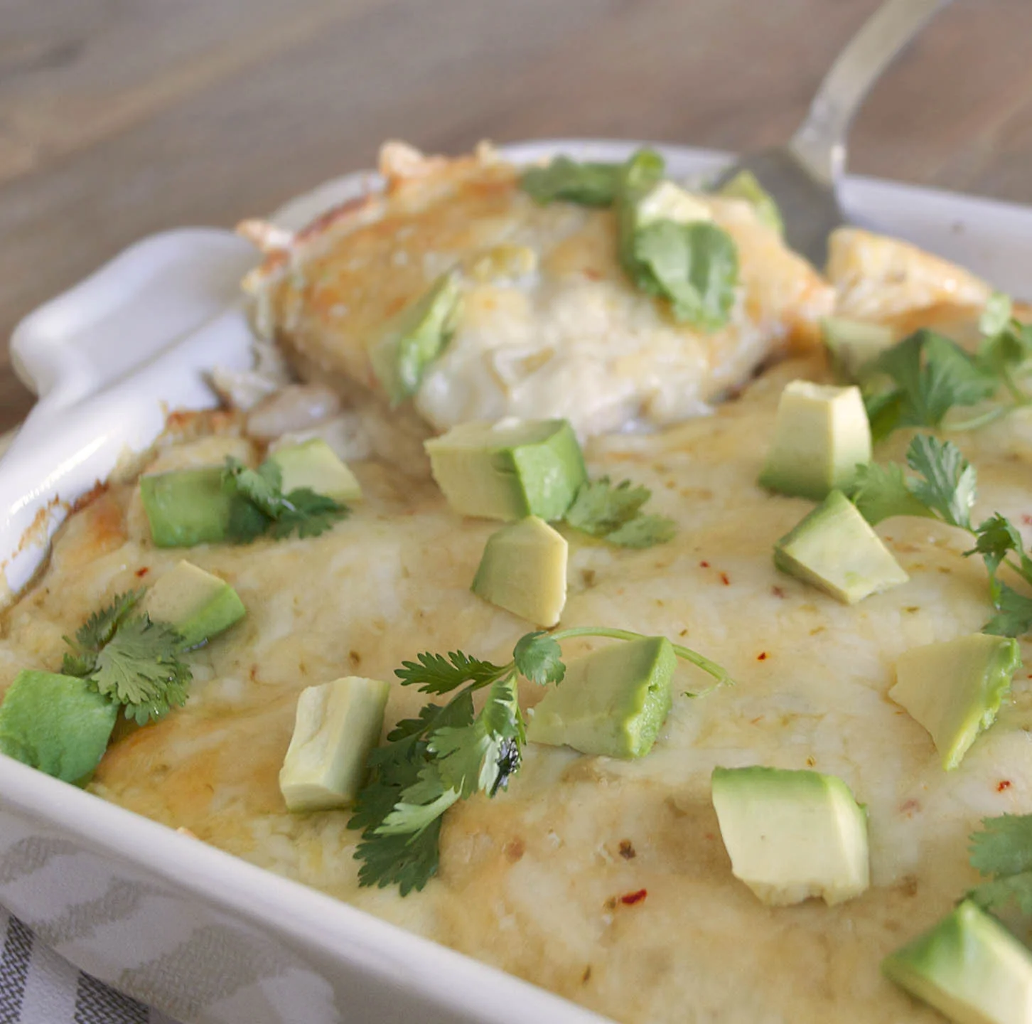White Chicken Enchilada Casserole