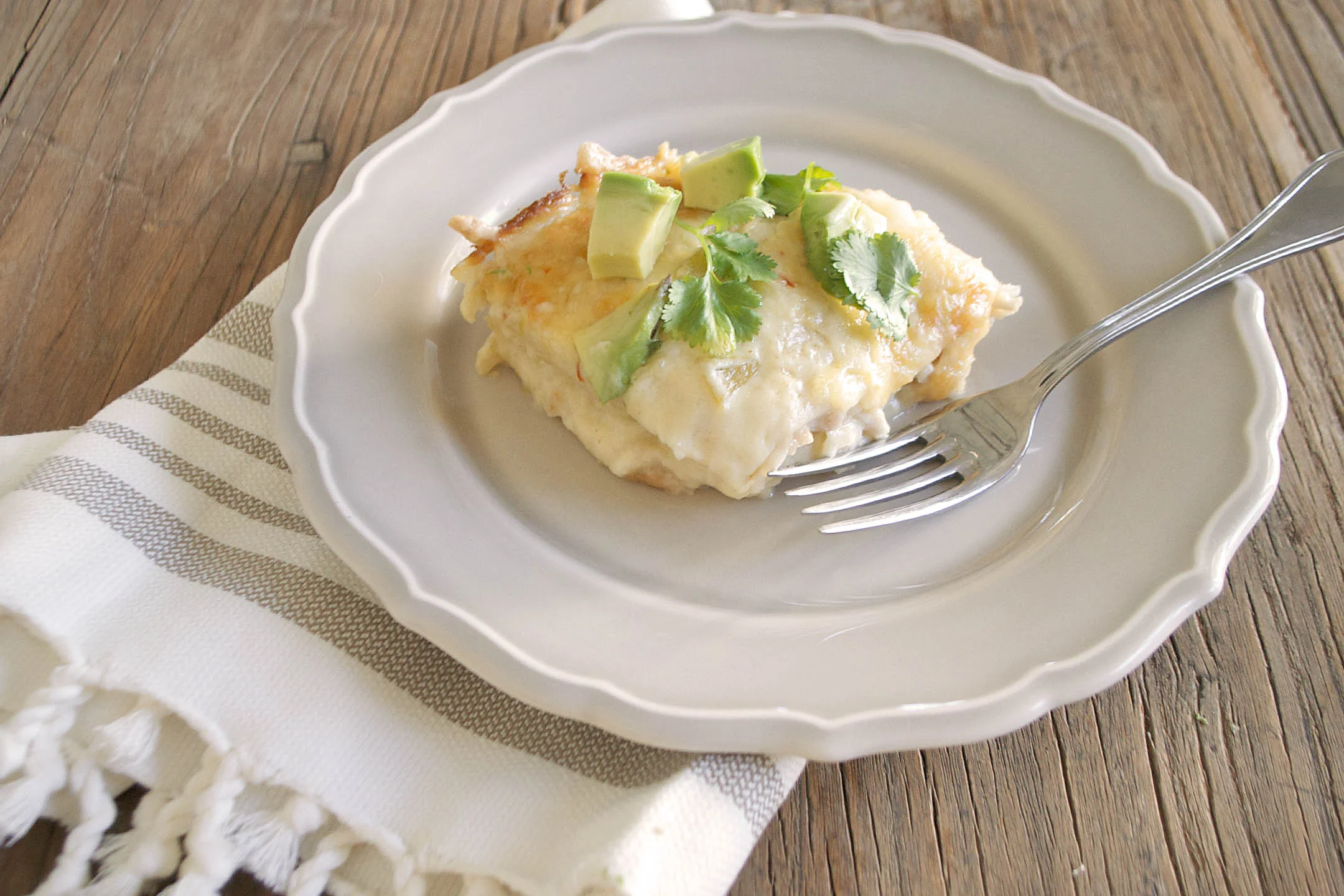 white chicken enchilada casserole