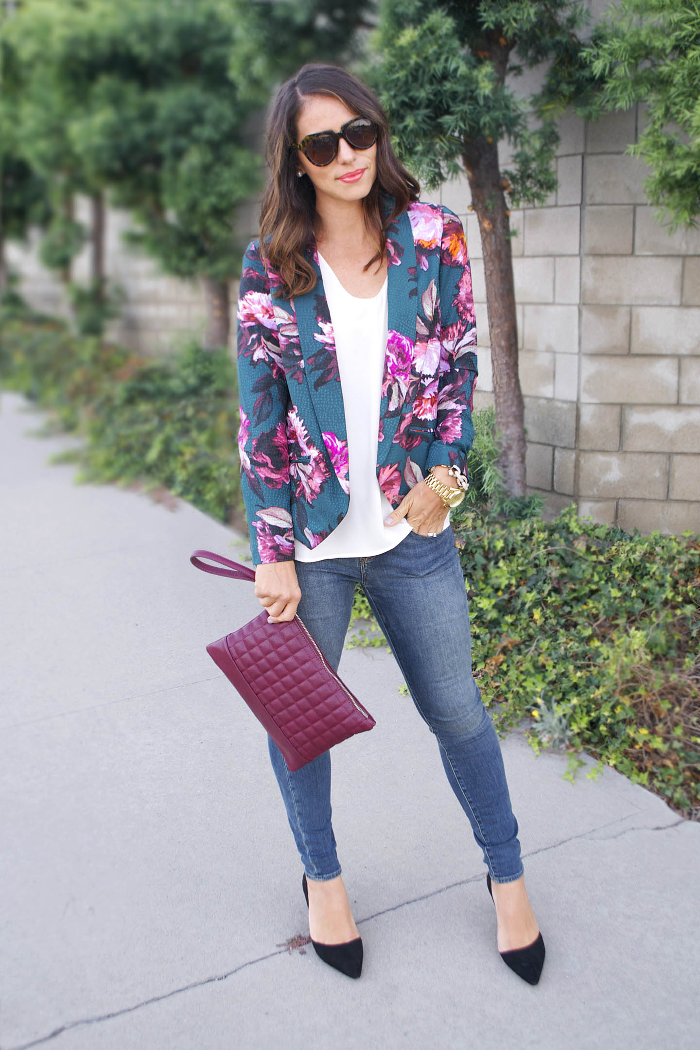 anthropologie floral blazer