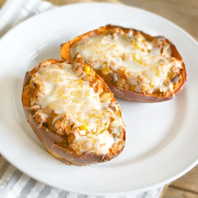 Healthy Mexican Sweet Potato Skins