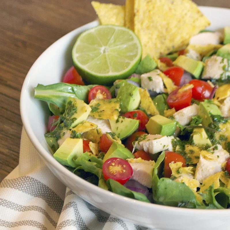 Guacamole Greens Salad with Cilantro Lime Vinaigrette