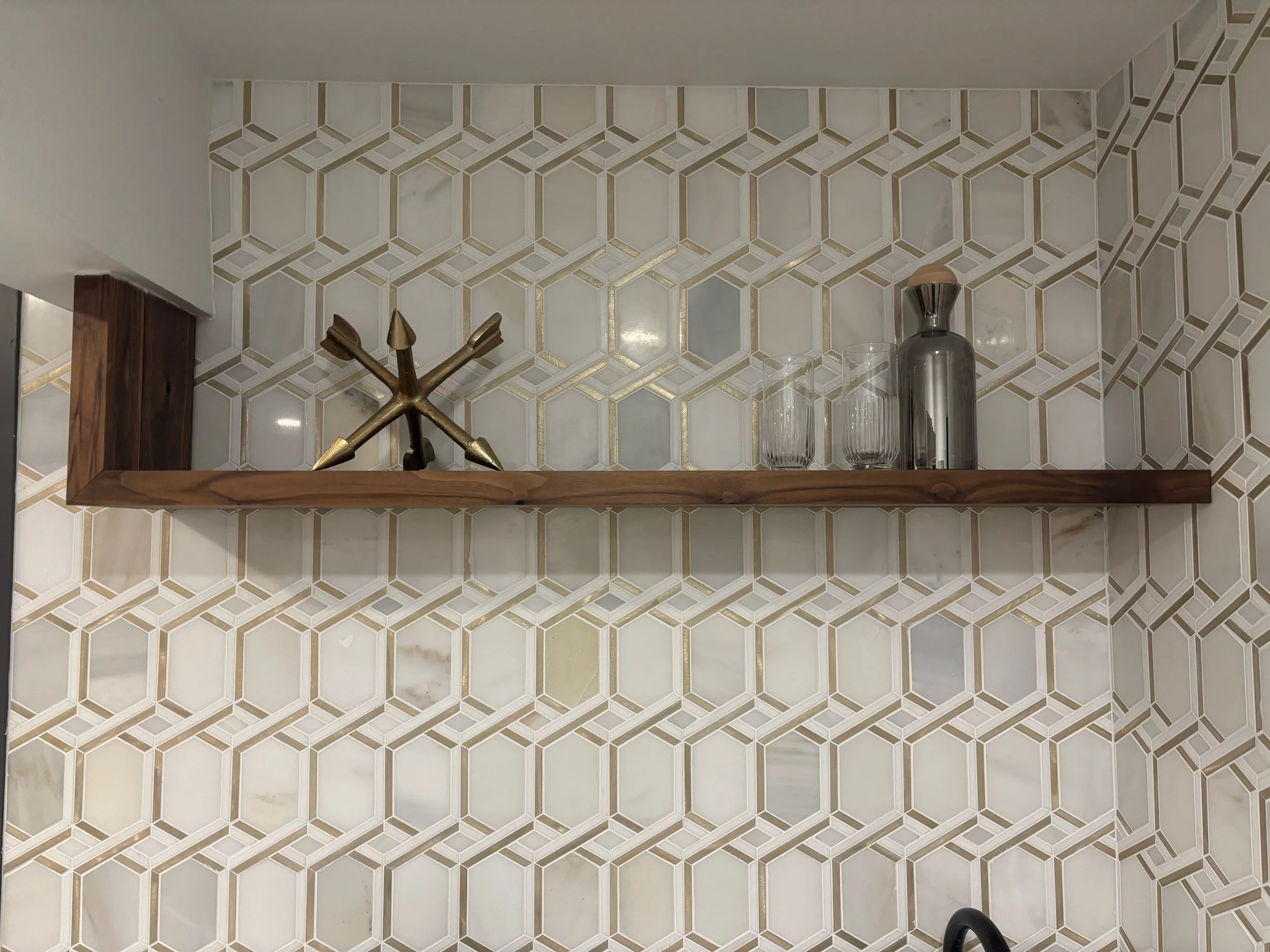 Walnut Floating Bar Shelf, Applewood Neighborhood, Golden, CO