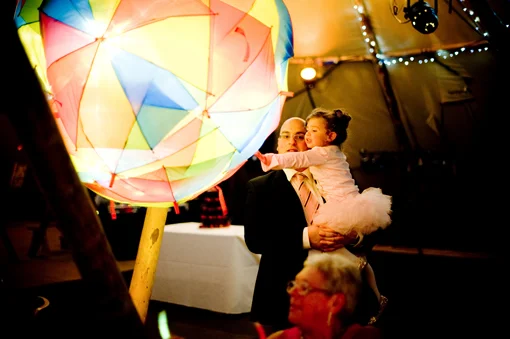 Glowing Umbrella installation
