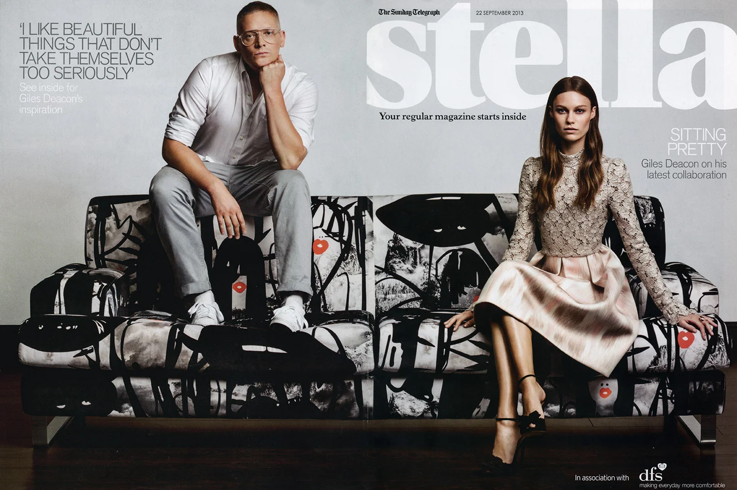 Stella magazine - Giles Deacon cover