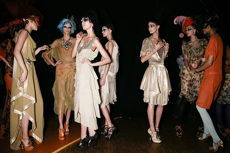 Backstage at John Galliano