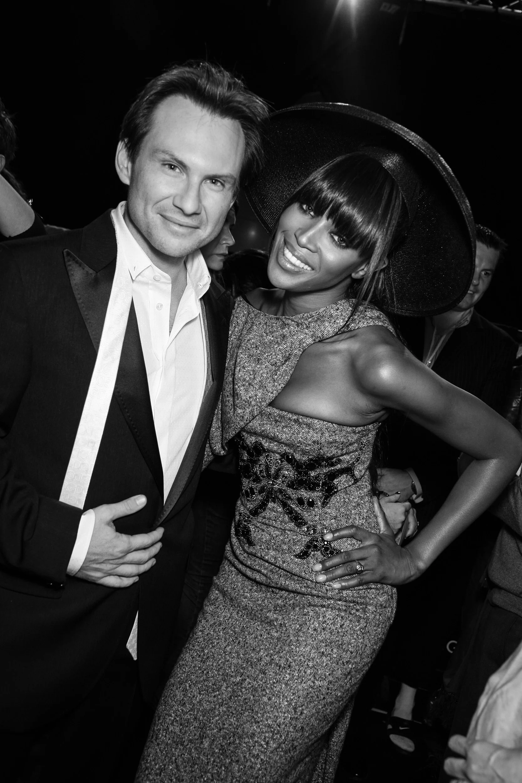 Christian Slater and Naomi Campbell at London Fashion Week
