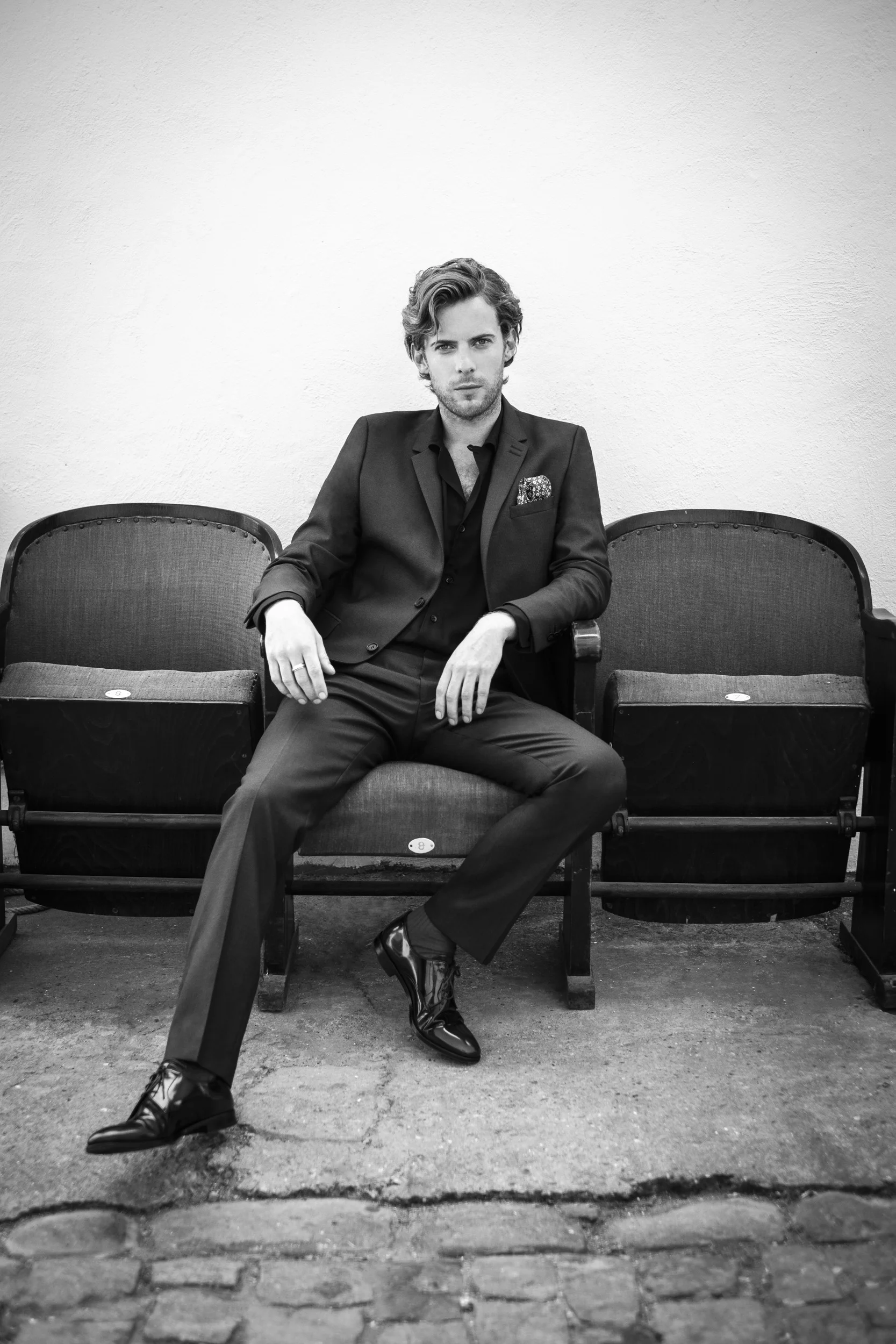 Luke Treadaway in the studio