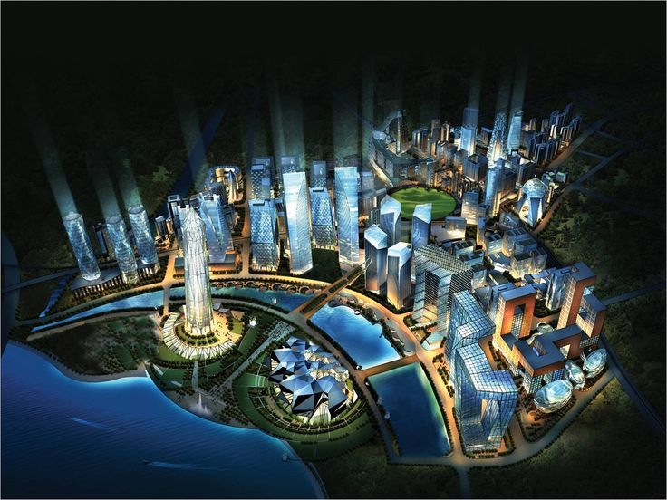 Proposal of the Gujarat International Finance Tec-City (GIFT City), one of the flagship smart cities of the 100 Smart Cities program. Image courtesy archdaily. 