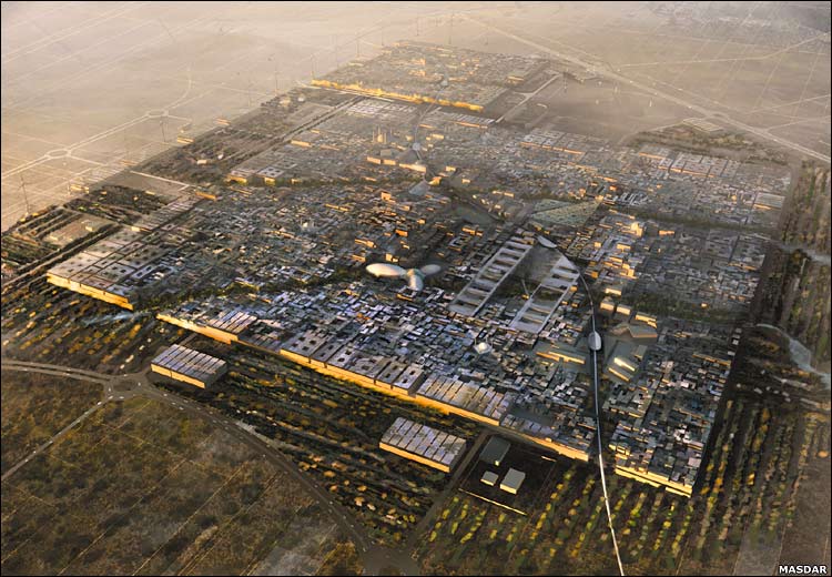 Masdar city is among the more high-profile experiments in smart-city technology. Image courtesy: Foster + Partners. 
