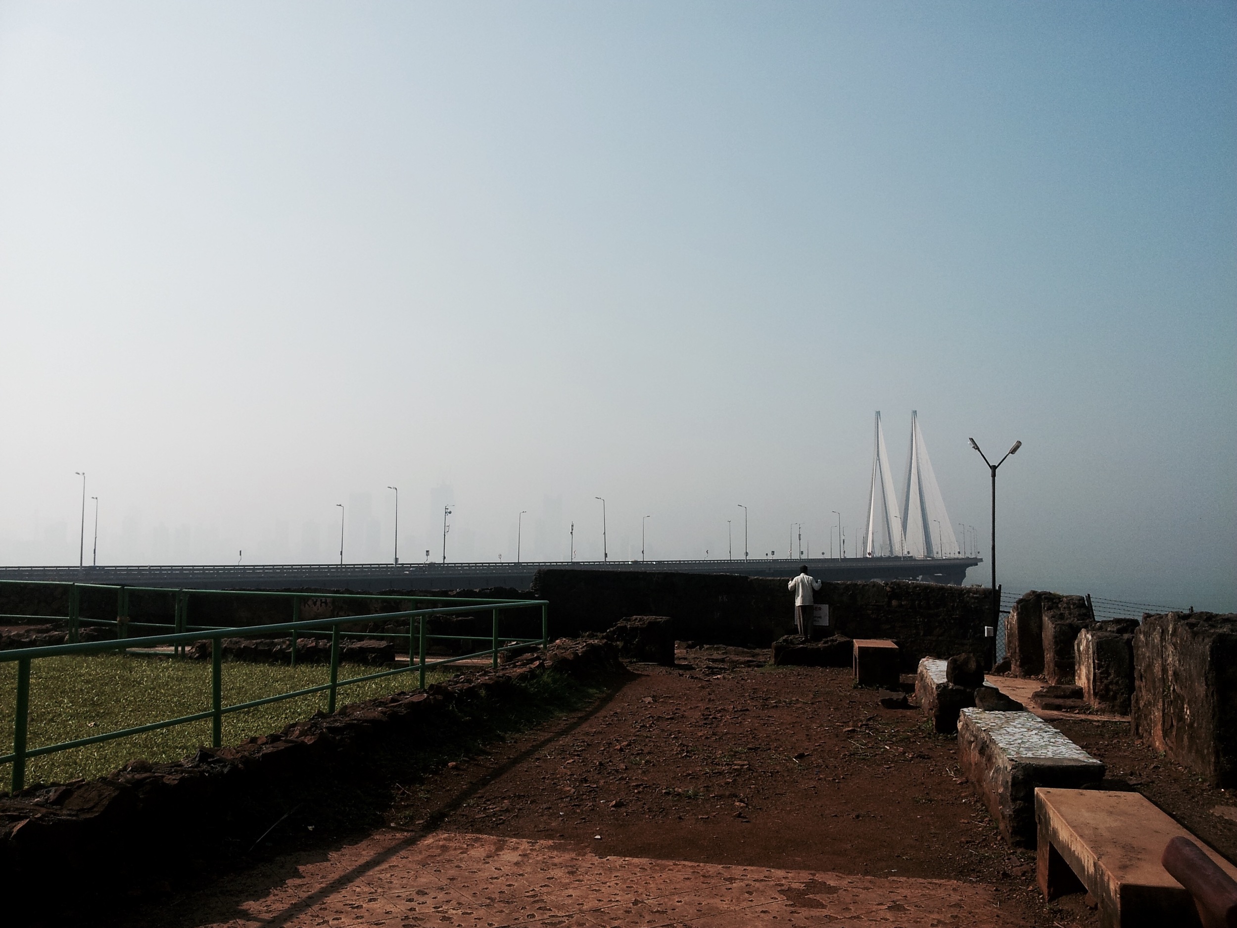 House on a Hill : Reminiscence of Byramjee Jeejeebhoy’s residence built atop the hill at Land’s End, overlooking the Rajiv Gandhi Sea link and the skyline of Mumbai on a clear day.