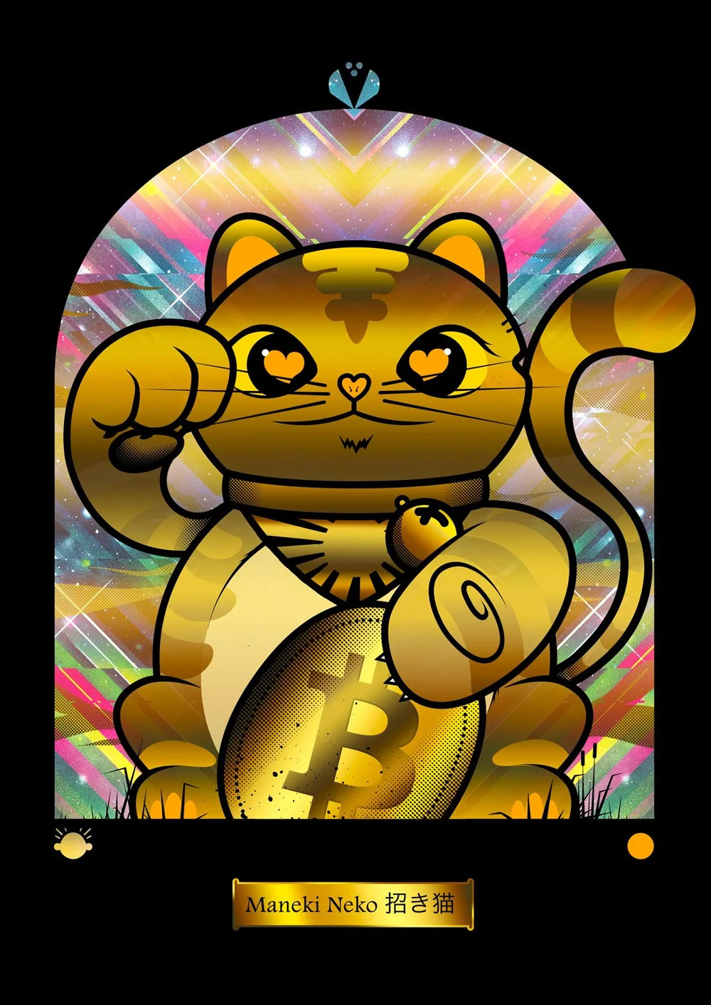 Cheba - Maneki Neko cat BTC 100k edition Unisex T-shirt — Weapon of Choice