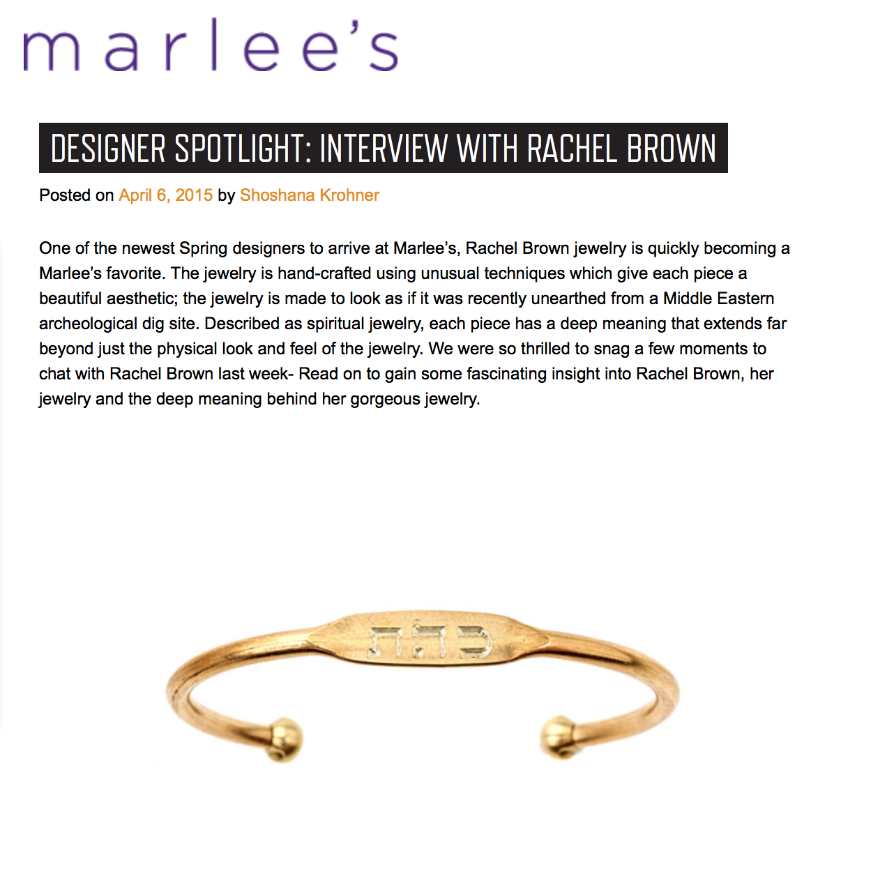     Designer Spotlight: Interview with Rachel Brown    