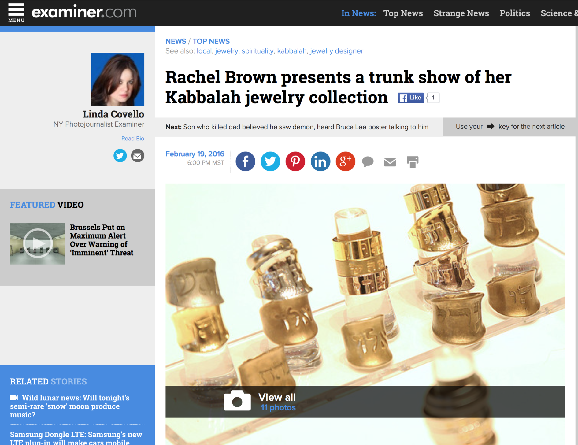 Examiner Article on Rachel Brown