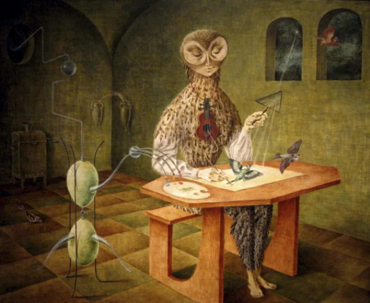 Fig. 11: Remedios Varo, The
Creation of the Birds (La Creación de los pájaros), 1957
Normal
0
false
false
false
EN-US
JA
X-NONE
/* Style Definitions */
table.MsoNormalTable
{mso-style-name:"Table Normal";
mso-tstyle-rowband-size:0;
mso-tstyle-colband-size:0;
mso-style-noshow:yes;
mso-style-priority:99;
mso-style-parent:"";
mso-padding-alt:0in 5.4pt 0in 5.4pt;
mso-para-margin:0in;
mso-para-margin-bottom:.0001pt;
mso-pagination:widow-orphan;
font-size:12.0pt;
font-family:Cambria;
mso-ascii-font-family:Cambria;
mso-ascii-theme-font:minor-latin;
mso-hansi-font-family:Cambria;
mso-hansi-theme-font:minor-latin;}