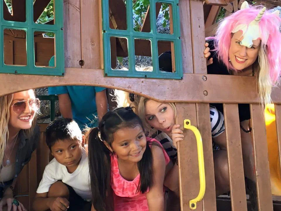 Just hanging out in a treehouse at school!