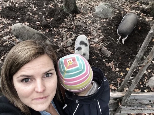 Mamman, Majken och grisarna på Skansen. 