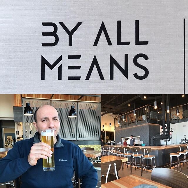 Today Oscar and I ran some errands and had an adult lunch at By All Means Brewery. Amazing tacos, beer and the company wasn&rsquo;t so bad either.😏😍 #adultlunch #tacos #beer