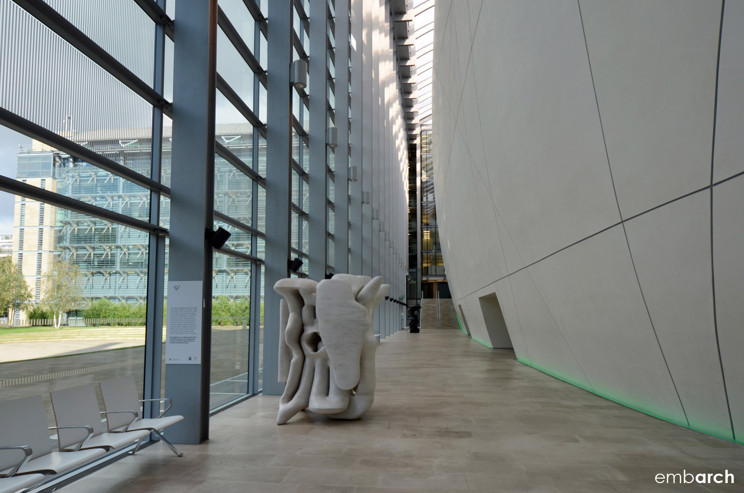 ...and a biomorphic concrete “cocoon."