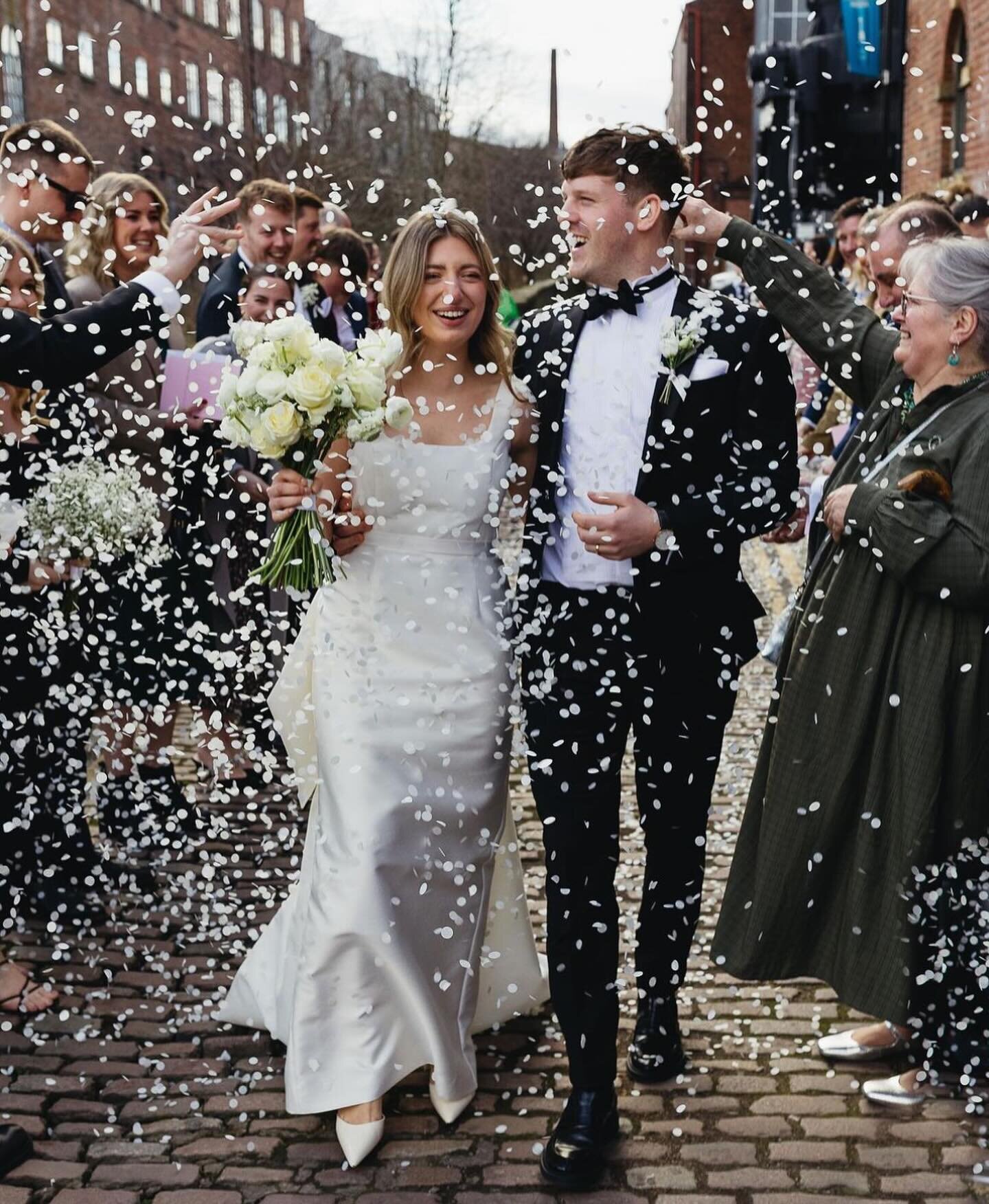 JB Bride Bianca married her love this month 🤍 wearing customised Stella dress with the Freya Bustle &mdash; captured beautifully by @rebeccaemilyphoto