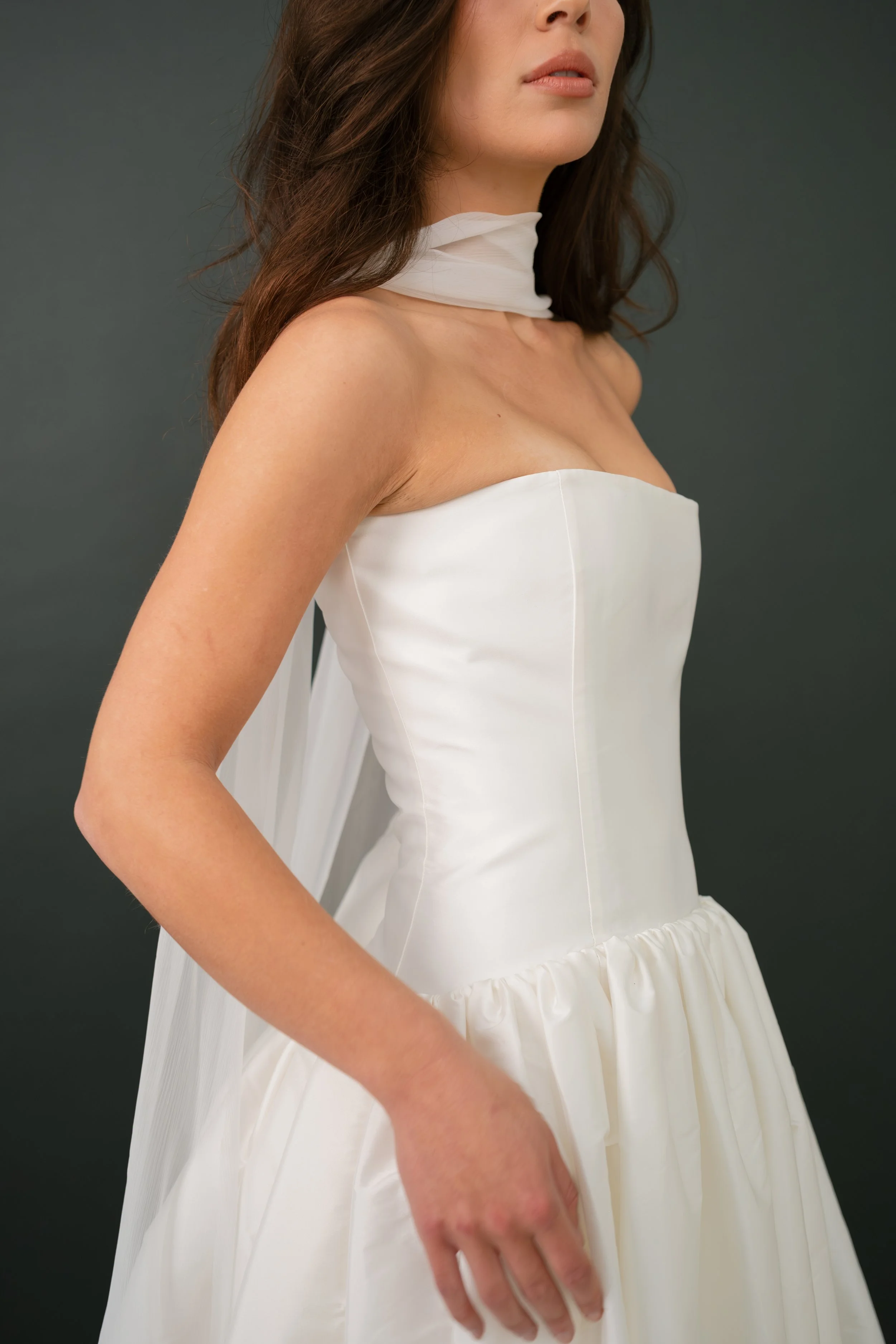 Delphine scarf in crinkle silk chiffon