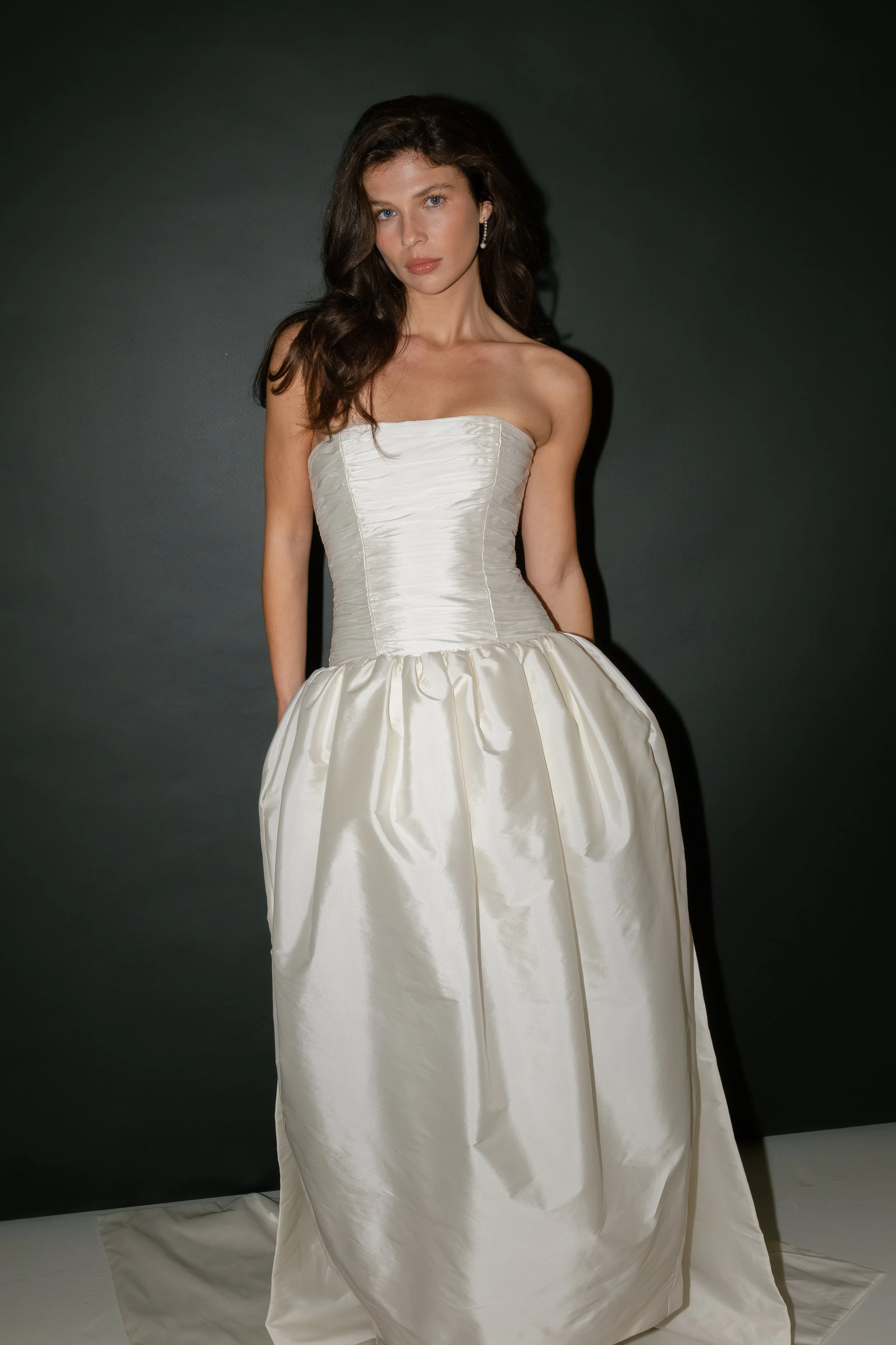 Sloane Bustle train by Jessica Bennett gathered taffeta train remove-able bridal separate