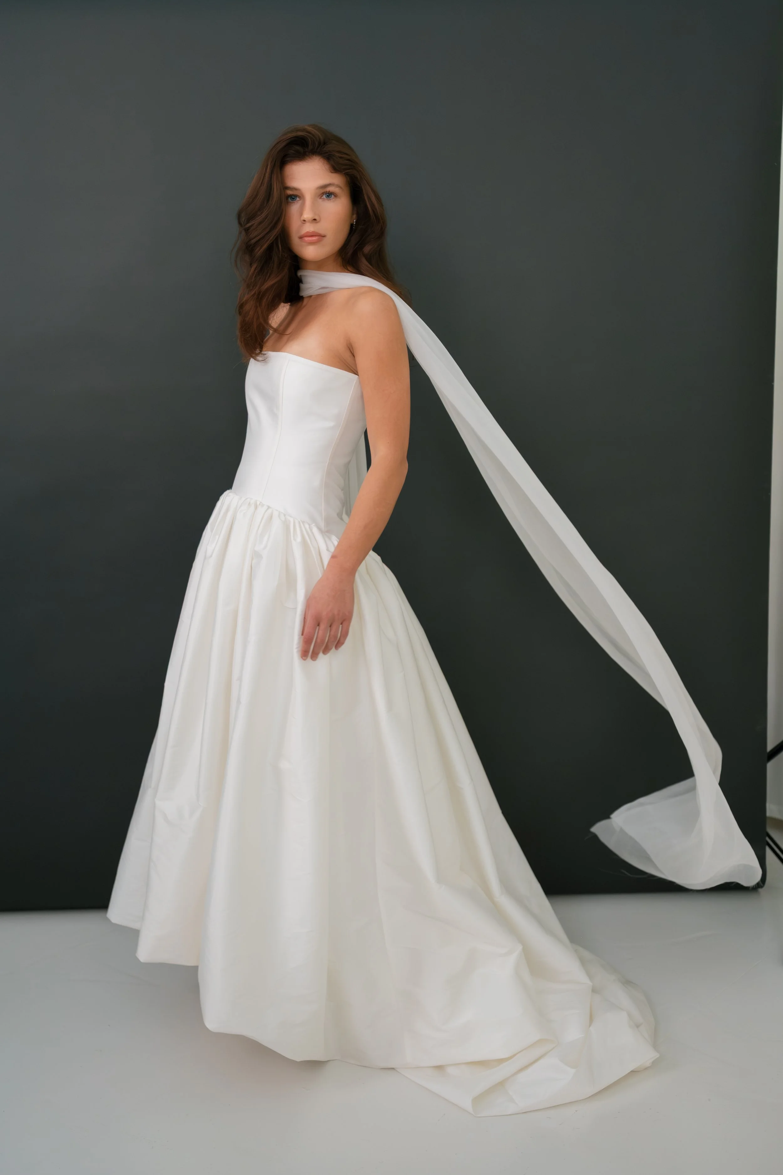 Delphine scarf in crinkle silk chiffon