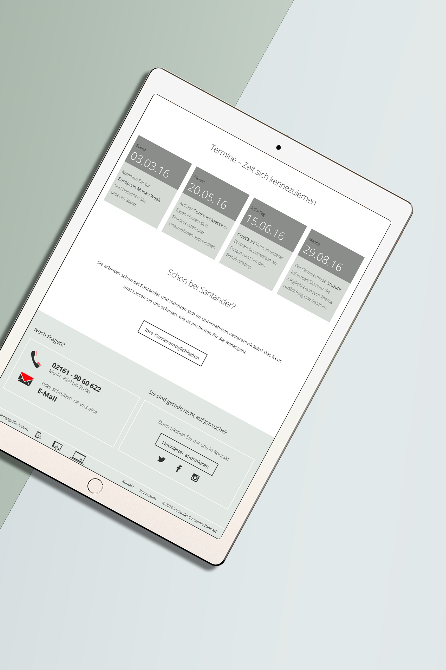 Santander Bank Karriere Website Onogrit Creative Studio