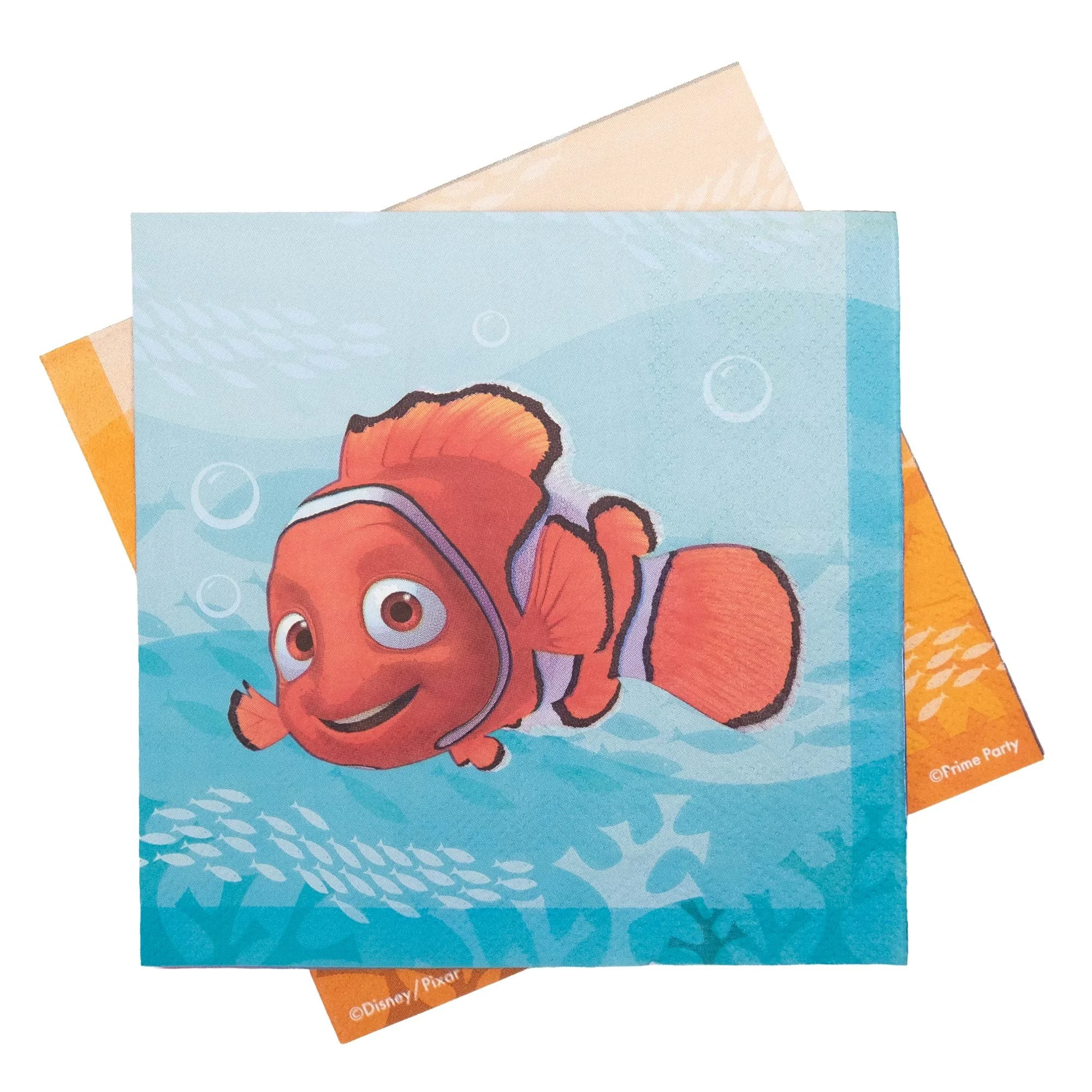 Finding Nemo themed party napkins; Photographed by Kenton Bradley for Primeparty.com