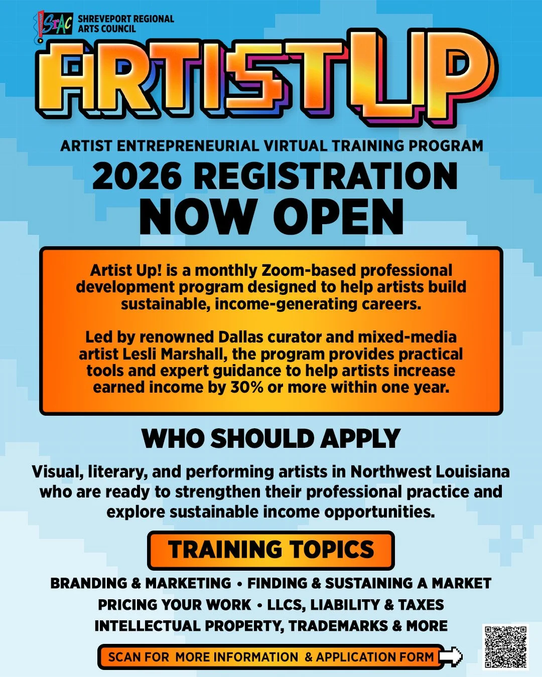 2026 Artist Up Open Registration