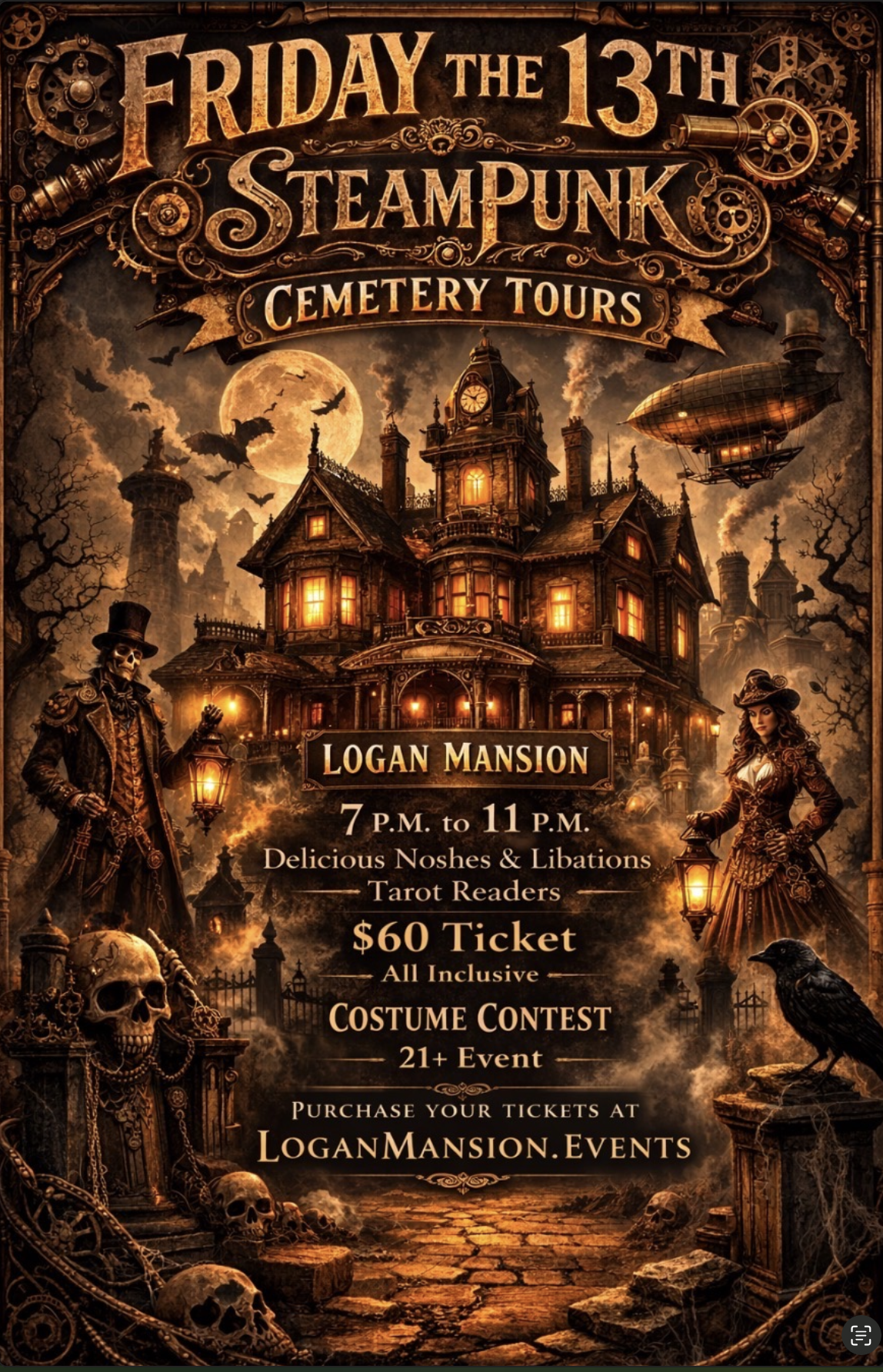 Friday the 13th Steampunk Cemetery Tours 