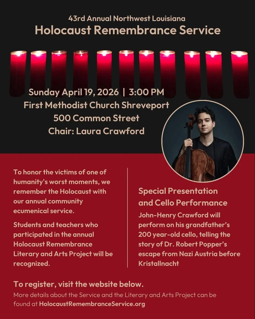 43rd Annual Northwest Louisiana Holocaust Remembrance Service