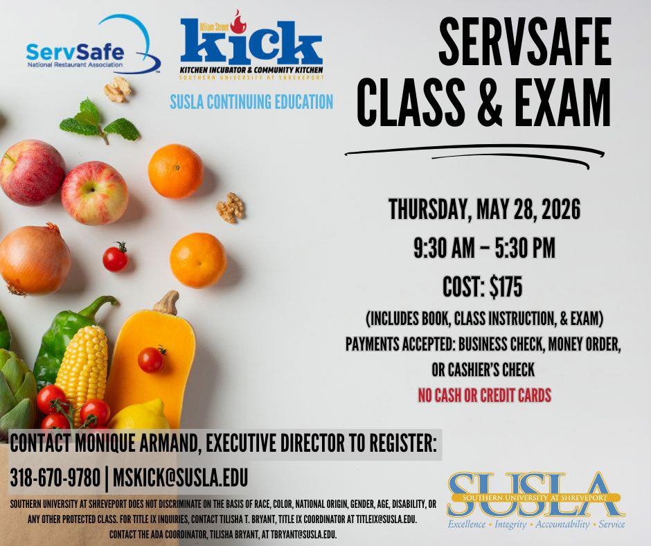 SERVSAFE CLASS &amp; EXAM