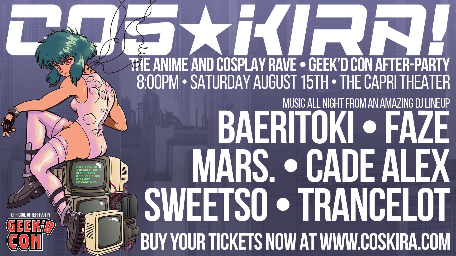 Cos☆Kira! 2026 Anime Cosplay Rave - Geek'D Con After Party!