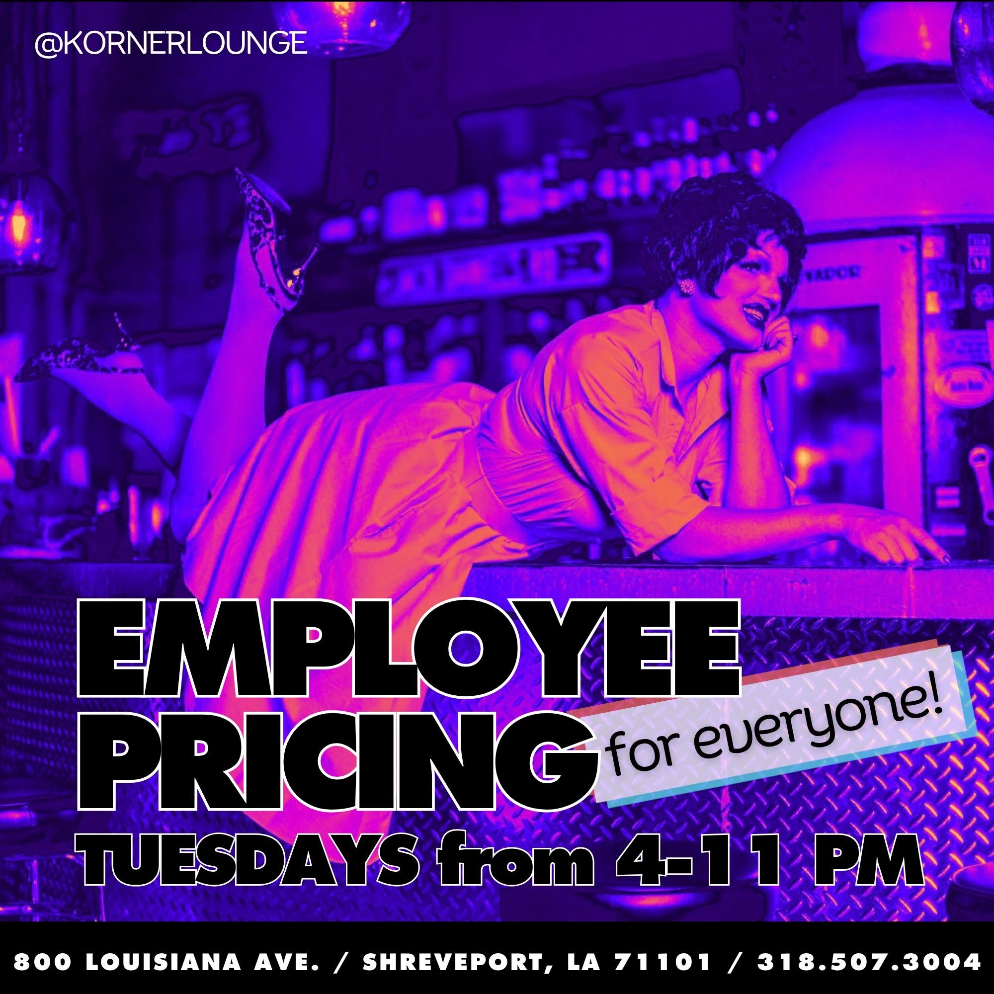 The Korner Lounge Employee Pricing for Everyone 