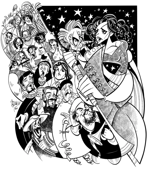 The cast of Man of La Mancha at Musical Theatre West, 2012.