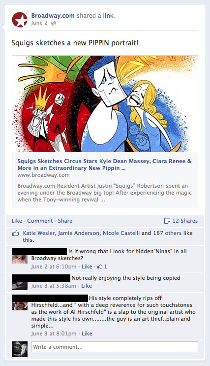 Screen capture from the Broadway.com Facebook page. ©2014 Broadway.com.