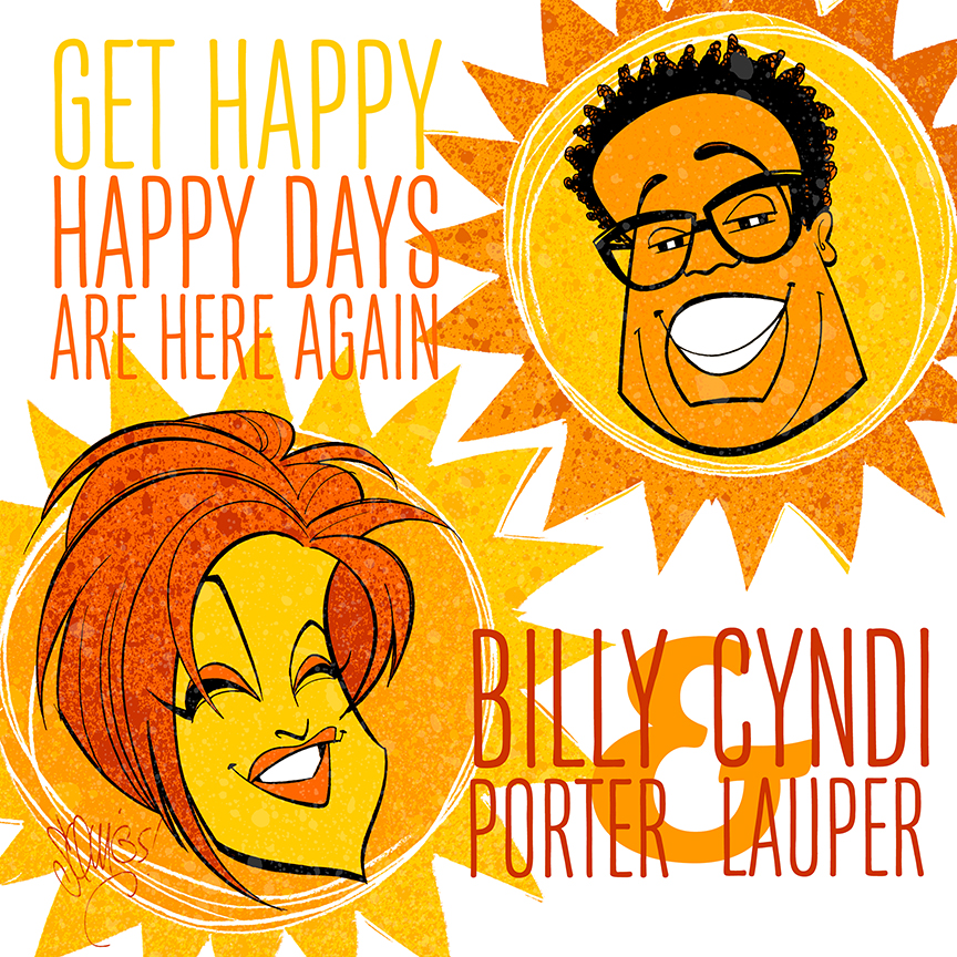 Billy and Cyndi getting happy.