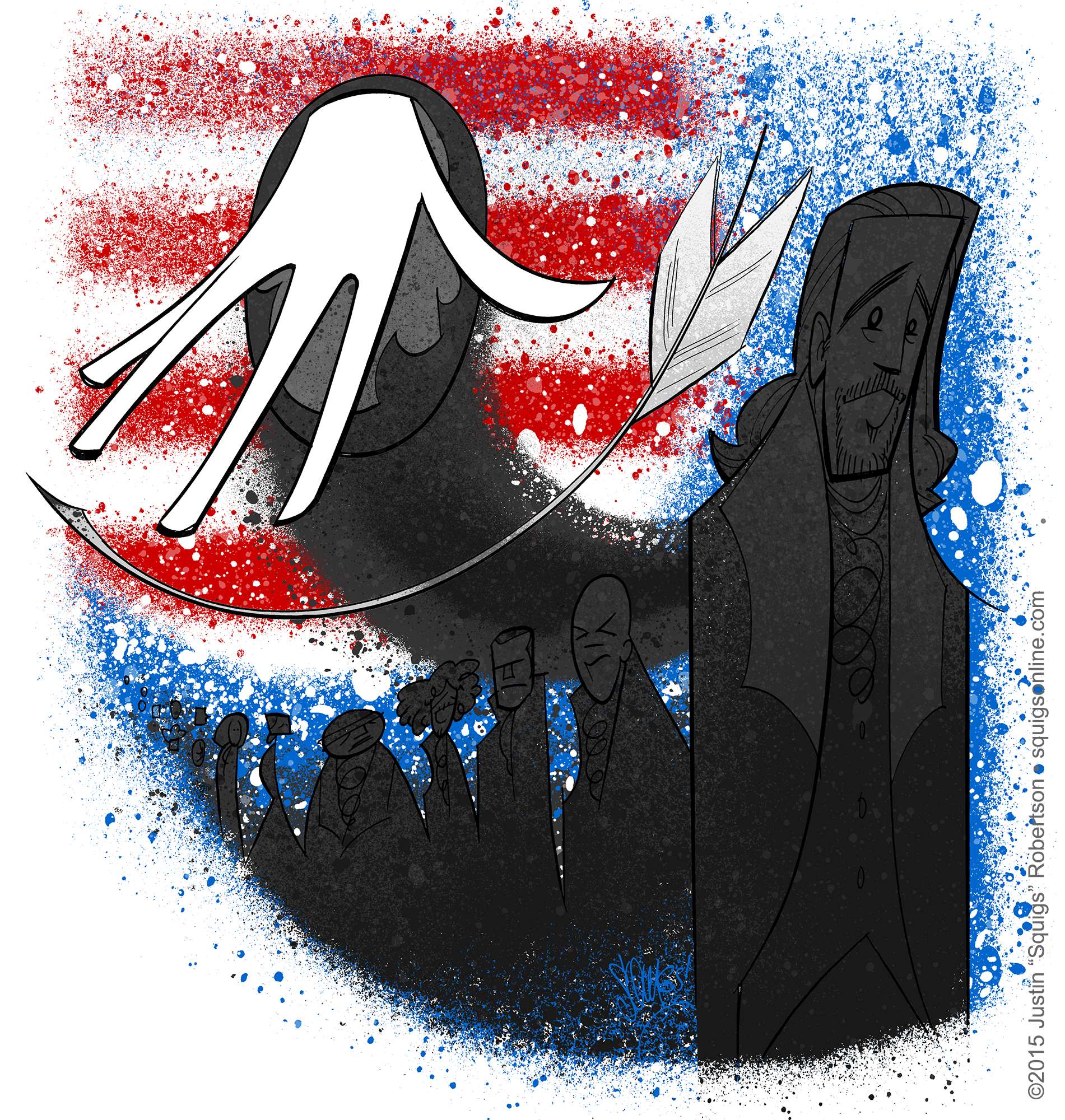 To commemorate this chapter of Hamilton. From the shadows of history. Dropping the quill.
