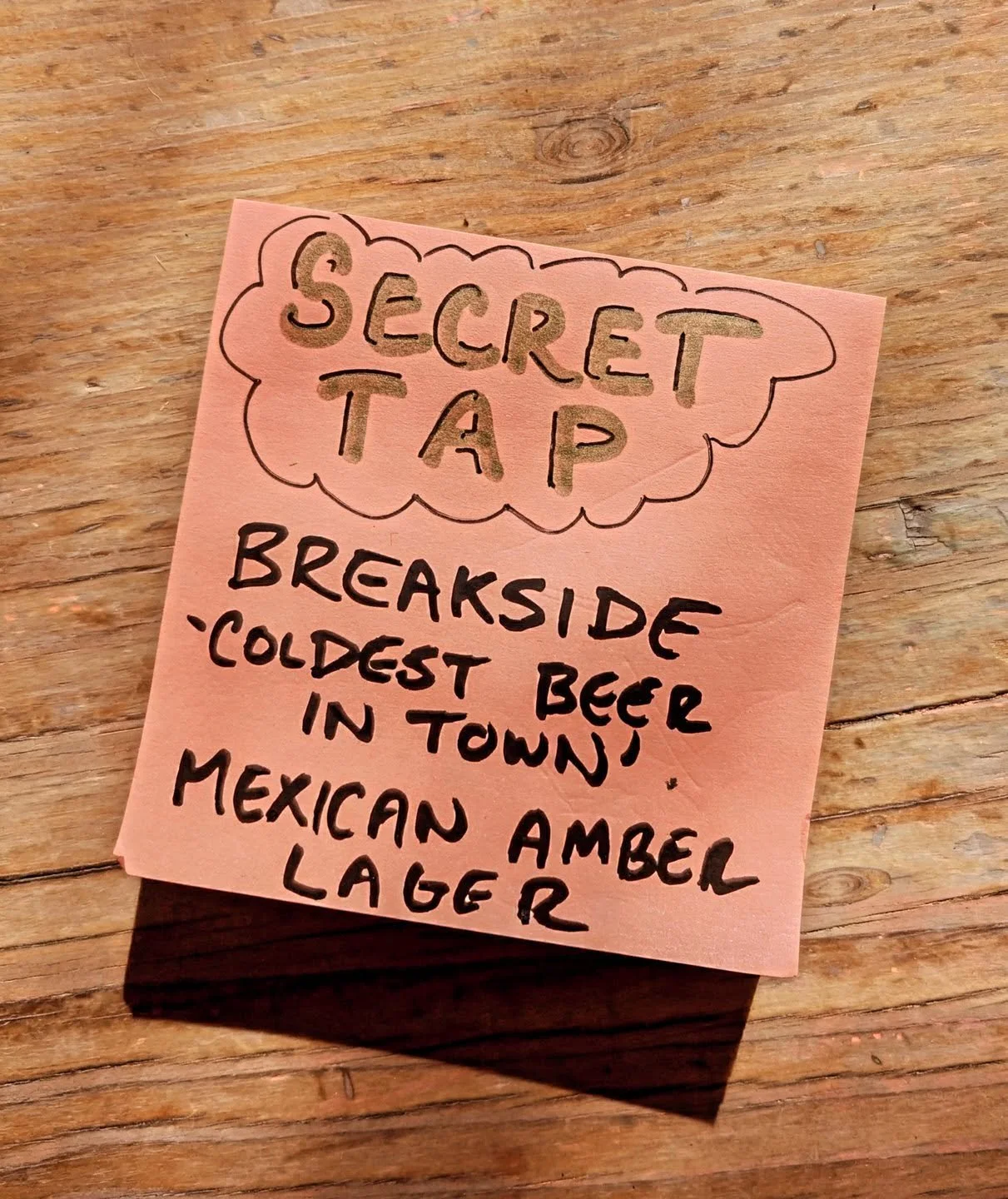 Don't miss the sticky note by the tip jar 👌