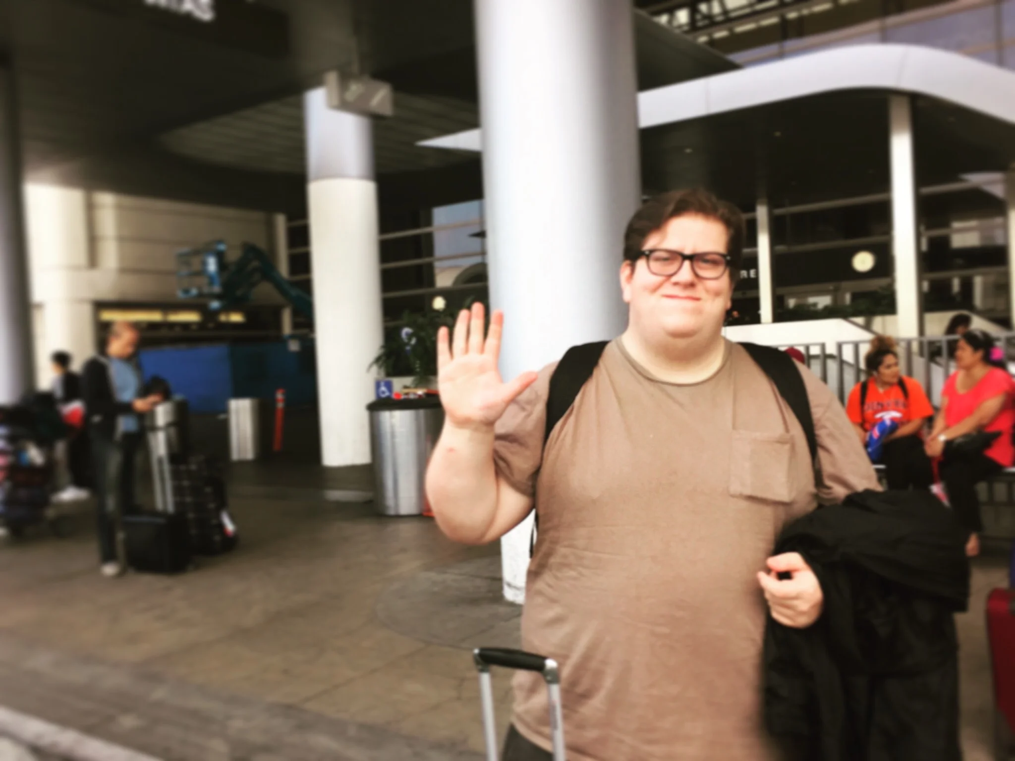 Waving goodbye to America!