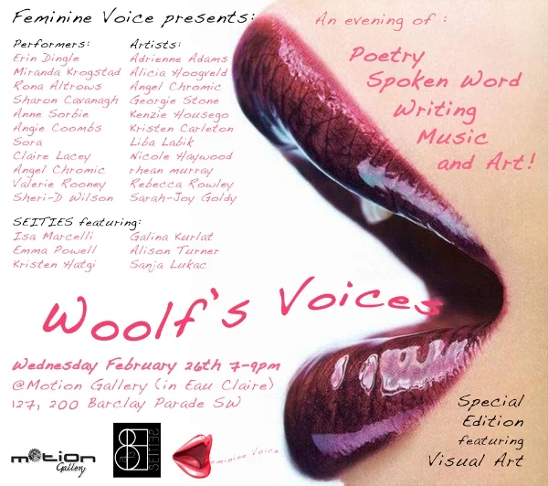 Upcoming Event - Woolf's Voices Feb 26, 2014