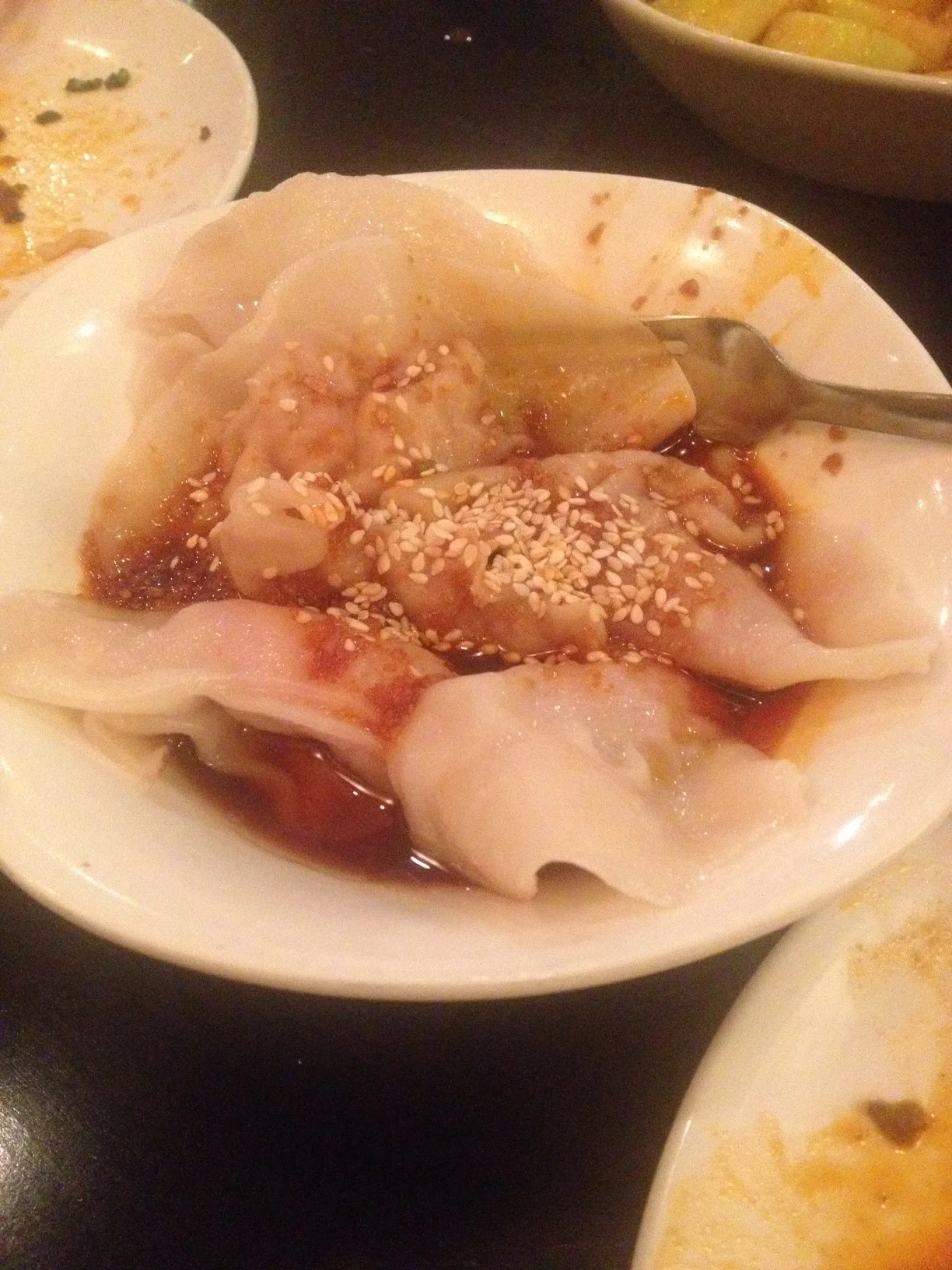 Dumplings in Chili OIl