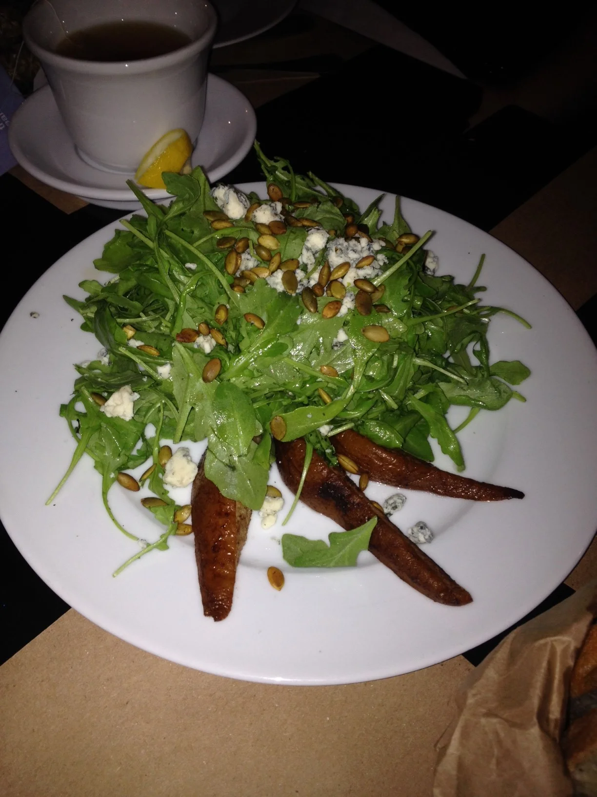 Roasted Pear & Arugula Salad