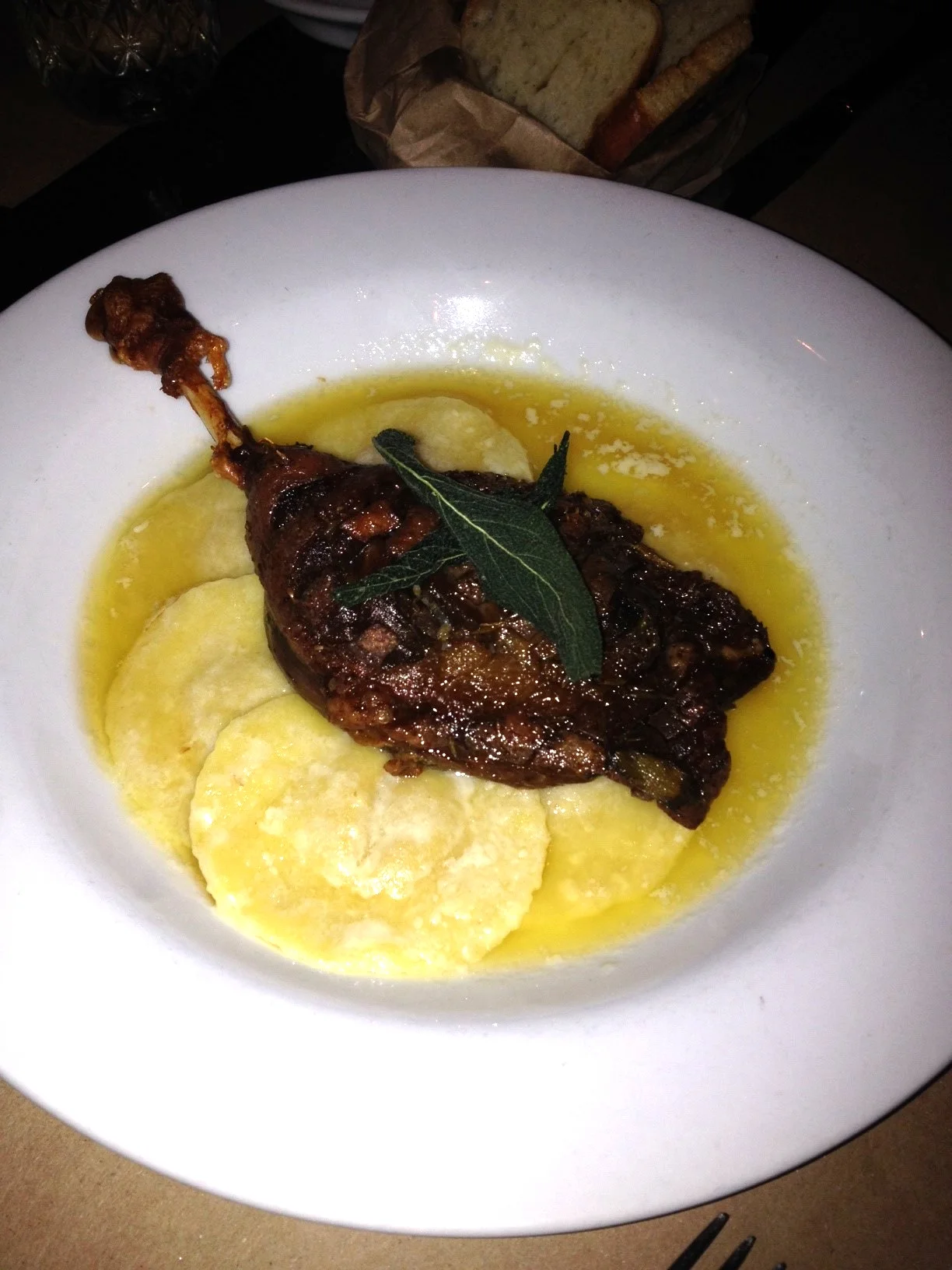 Pumpkin Ravioli with Duck Confit