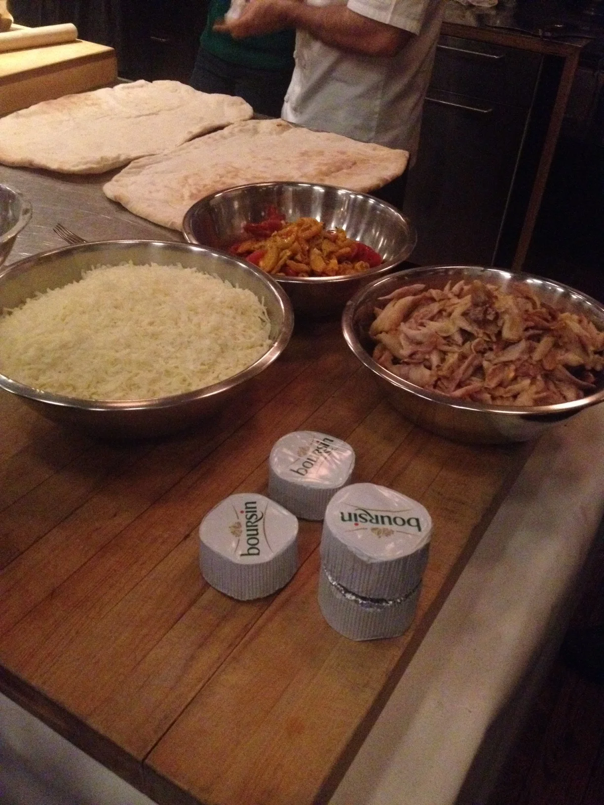 The ingredients! Cheese, chicken, veggies and more CHEESE!